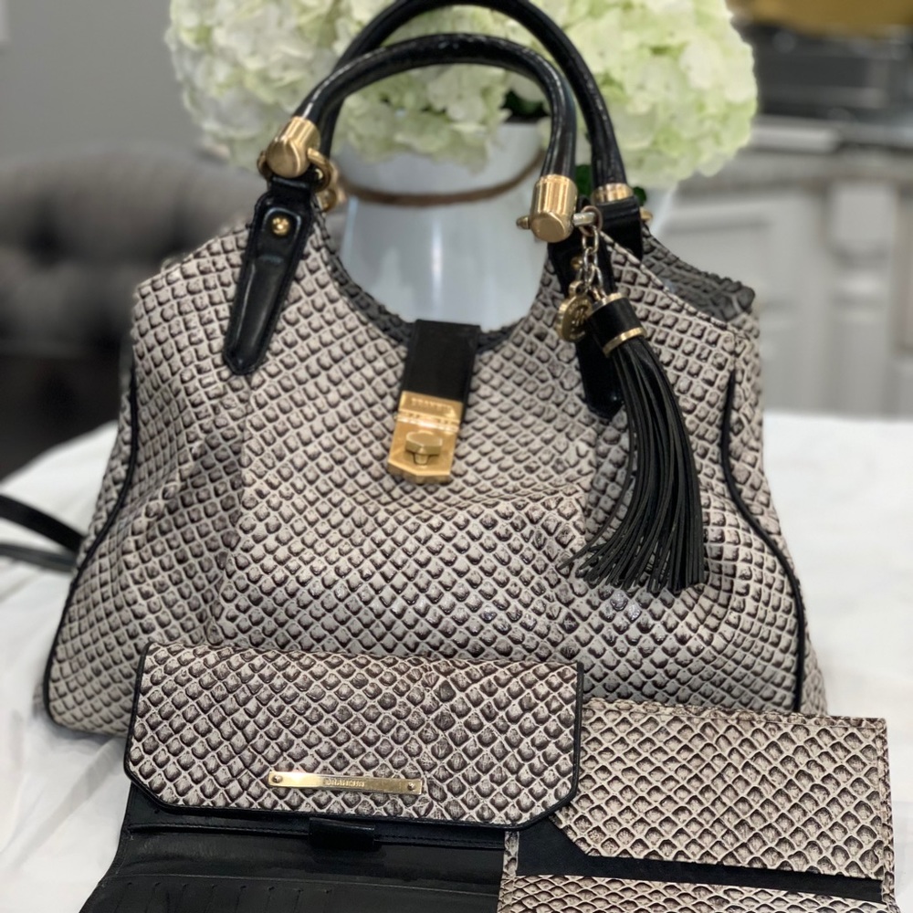 Brahmin Combo! Crocodile Shoulder Bag & Wallet